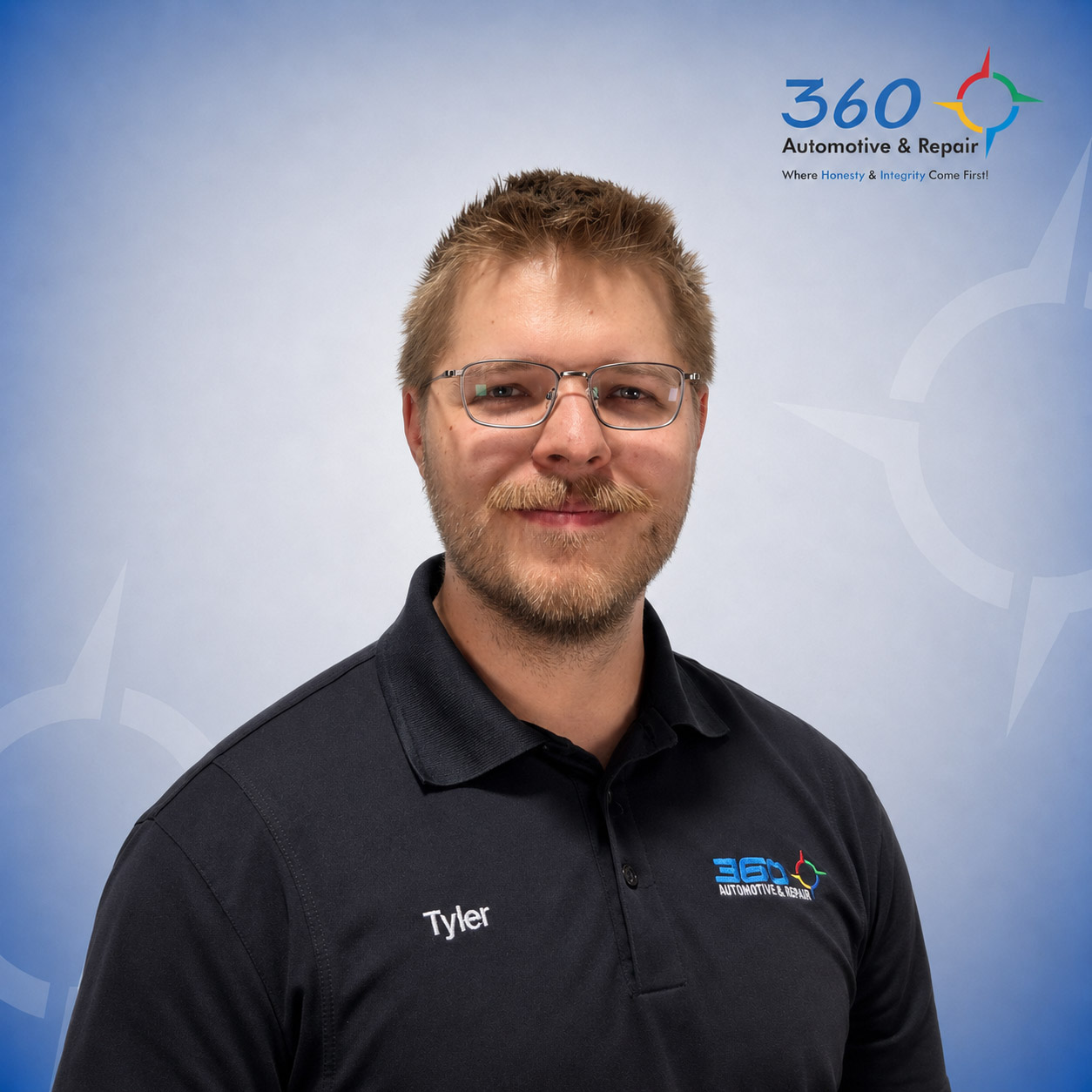 Tyler from 360 Automotive & Repair smiling portrait