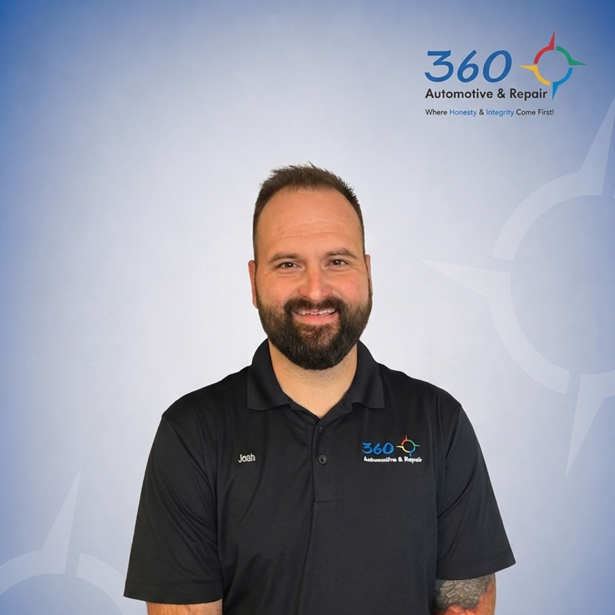 Josh from 360 Automotive & Repair smiling in uniform