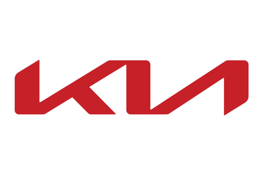 Red Kia logo on white background